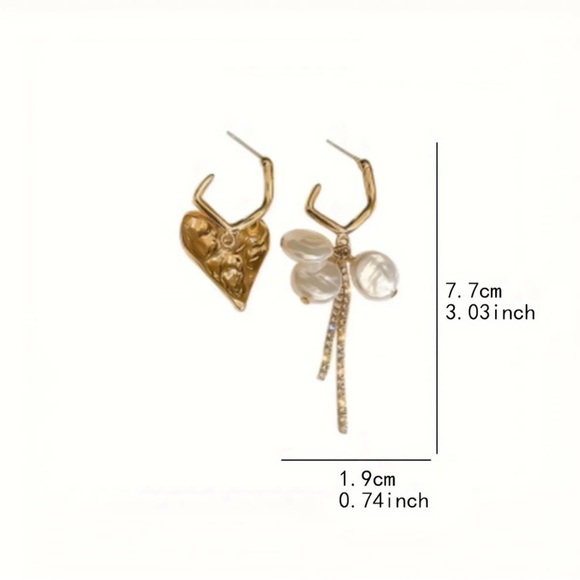 Unique Asymmetrical Dangle Earrings - Picture 3 of 5